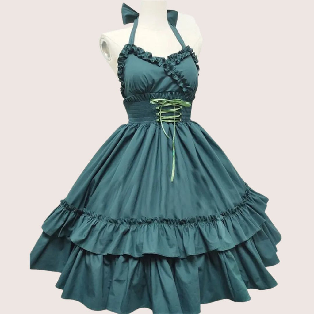 Valenzora | Romantic ruffled dress with bow collar