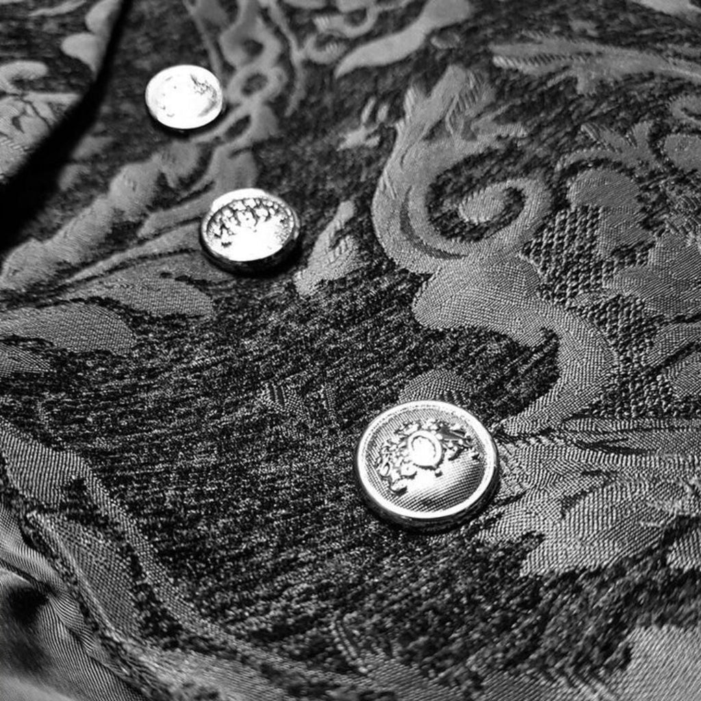 Valenzora | Victorian-Inspired Tailcoat With Embossed Brocade Pattern