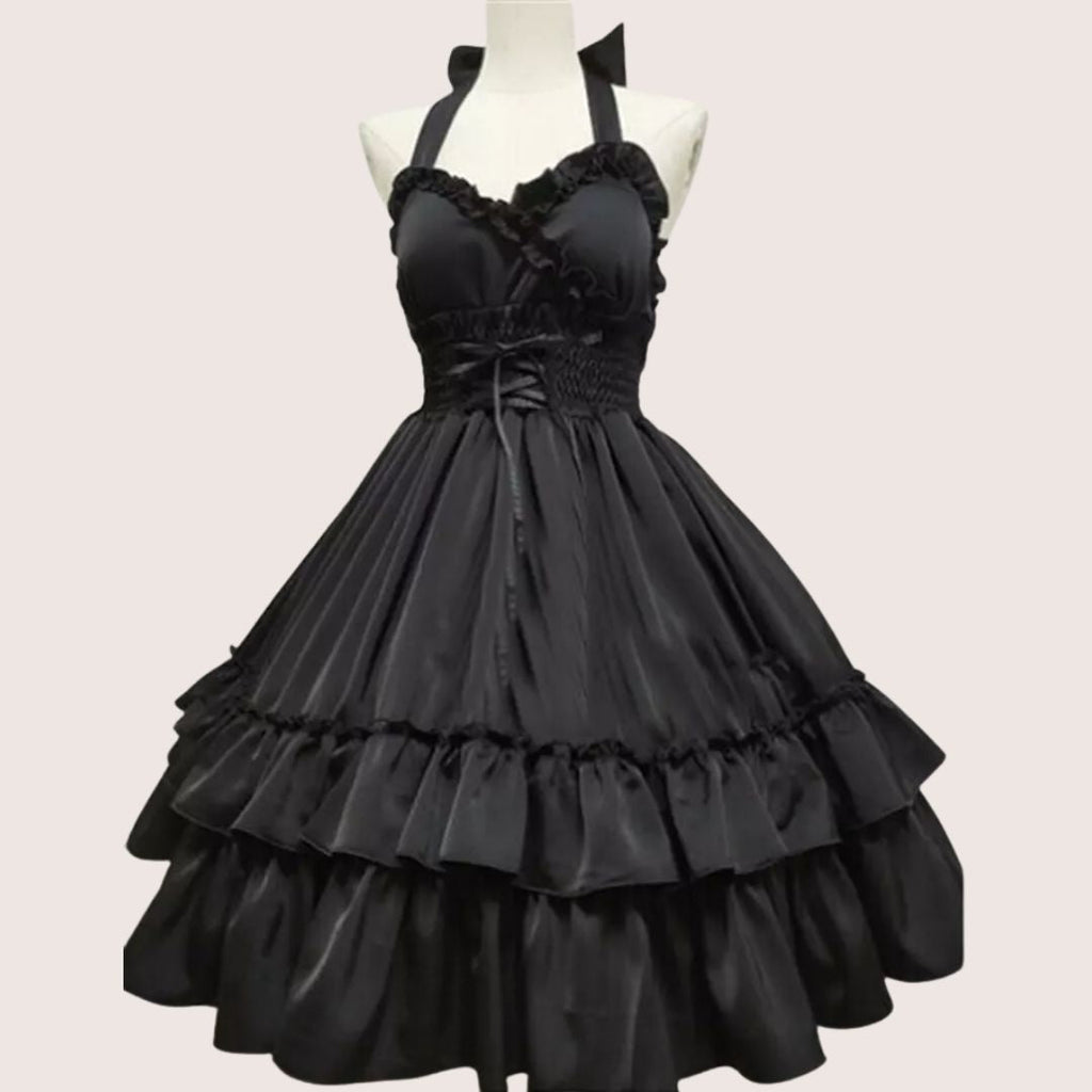 Valenzora | Romantic ruffled dress with bow collar