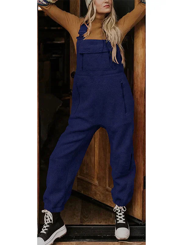 Valenzora | Women's Fleece Thermal Overall with Zippered Pockets