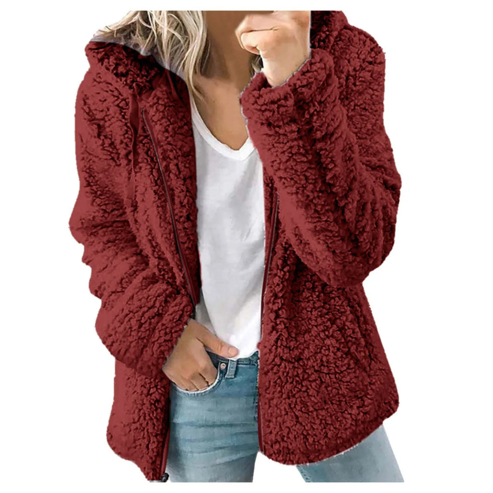 Fleece vest with hood and zipper
