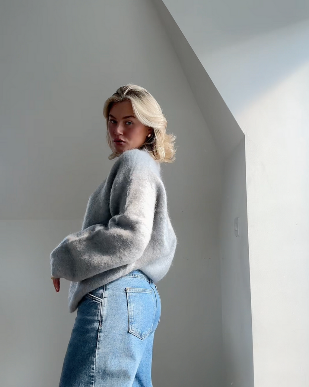 Valenzora | Pullover aus Mohair-Mischgewebe mit Rundhalsausschnitt