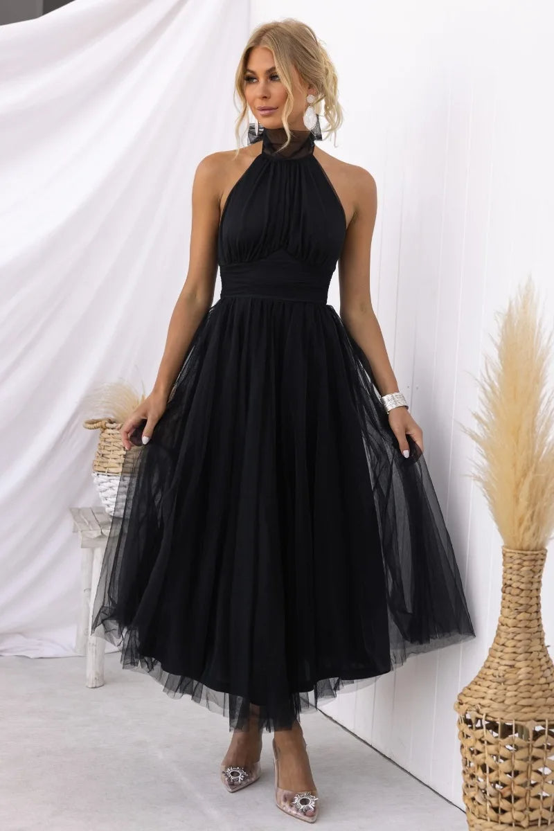Valenzora | Midikleid aus Tüll mit Neckholder