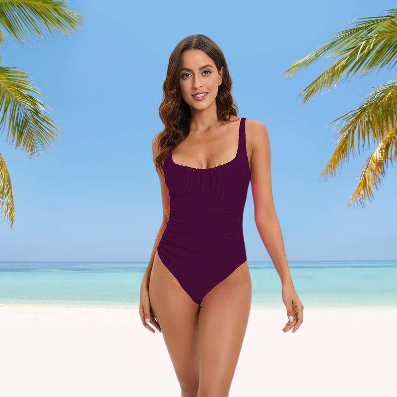 Breathable Valenzora tankini with red-lined print