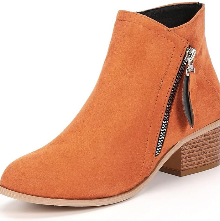 Valenzora | Women's suede boots with a comfortable fit and zipper