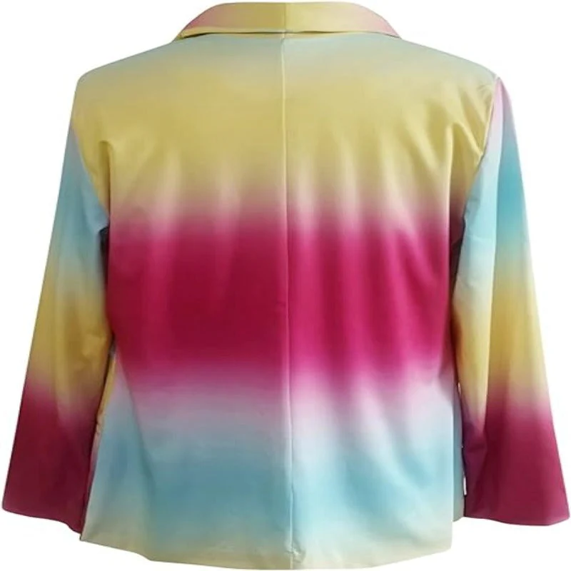 Valenzora | Women's Ombre Open Front Blazer, Long Sleeves, Relaxed Fit