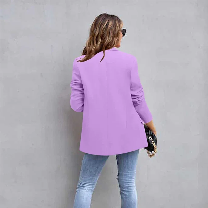 Valenzora | Long women's blazer with flap pockets and tailored cut