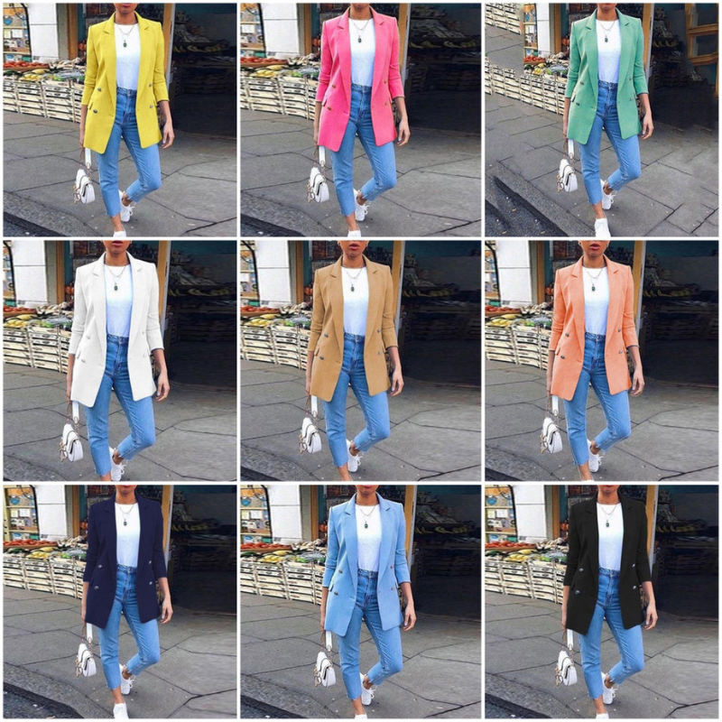 Valenzora | Damen Blazer Eleganter Longblazer mit 3/4 Ärmeln, Ideal für Business-Looks