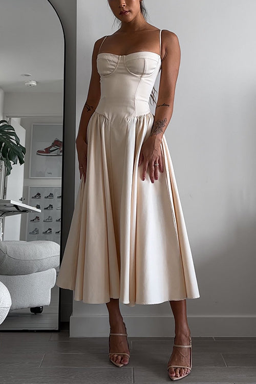 Valenzora | Rosiedress Spaghetti Strap Pocketed Corset Swing Midi Dress