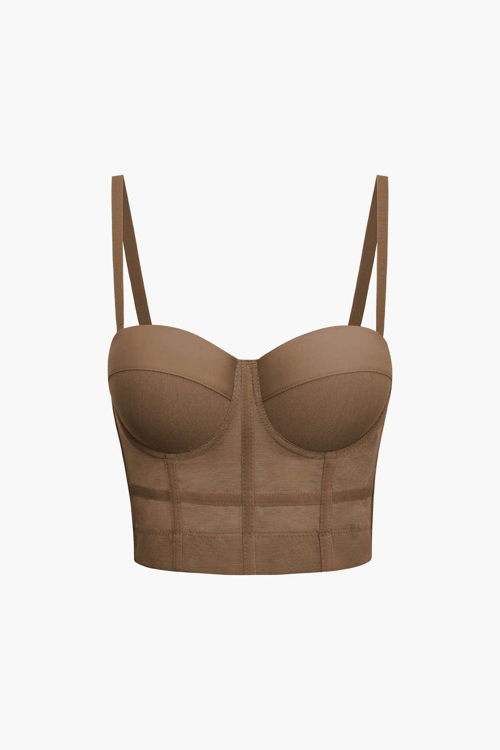 Valenzora | Figure-hugging bustier top with underwire cups and transparent mesh structure