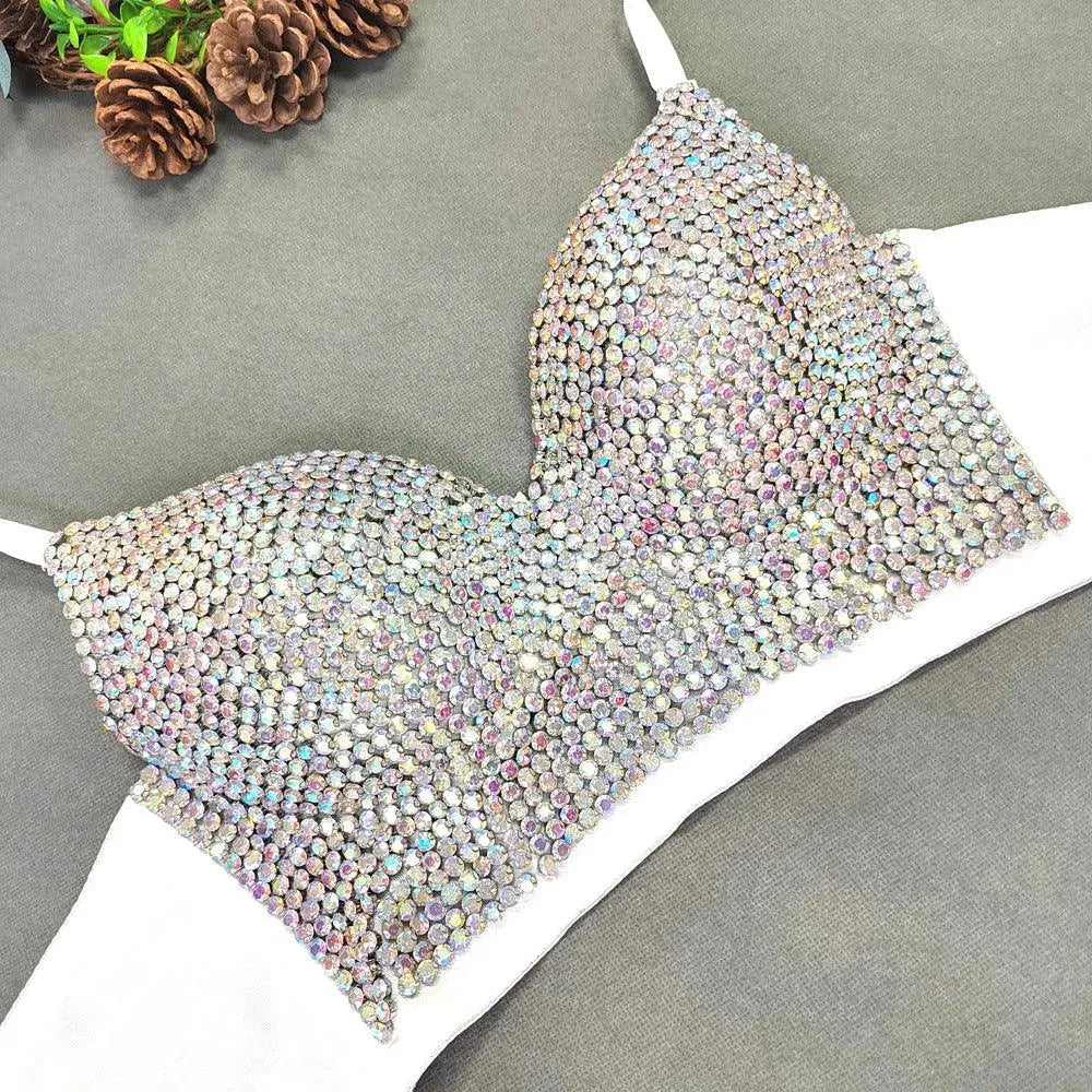 Valenzora | Sexy V-neck bustier-style top with subtle diamonds