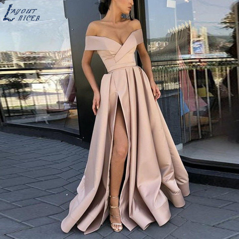 Valenzora | eBay Satin Multicolored Deep V-Neck Dress