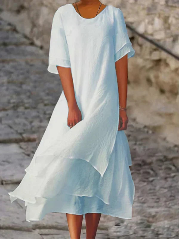 Valenzora | Chic elegance block slit dress