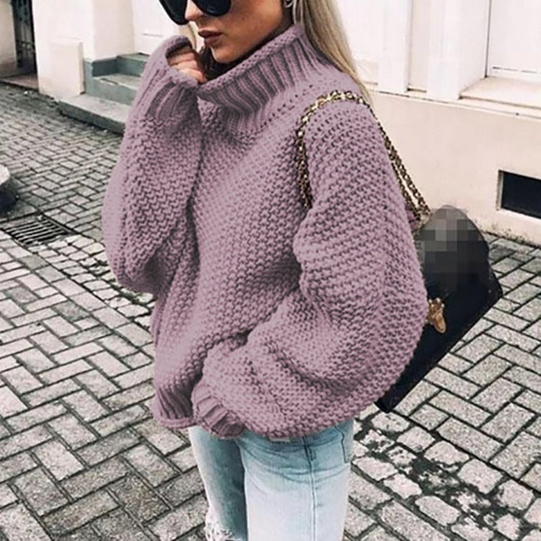 Sweater with a half collar