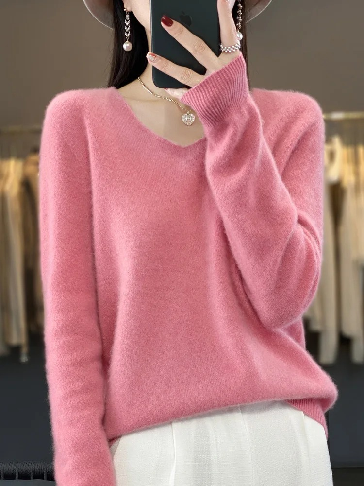 Valenzora | Damen Kaschmir Pullover, Eleganter V-Ausschnitt, Weich & Bequem