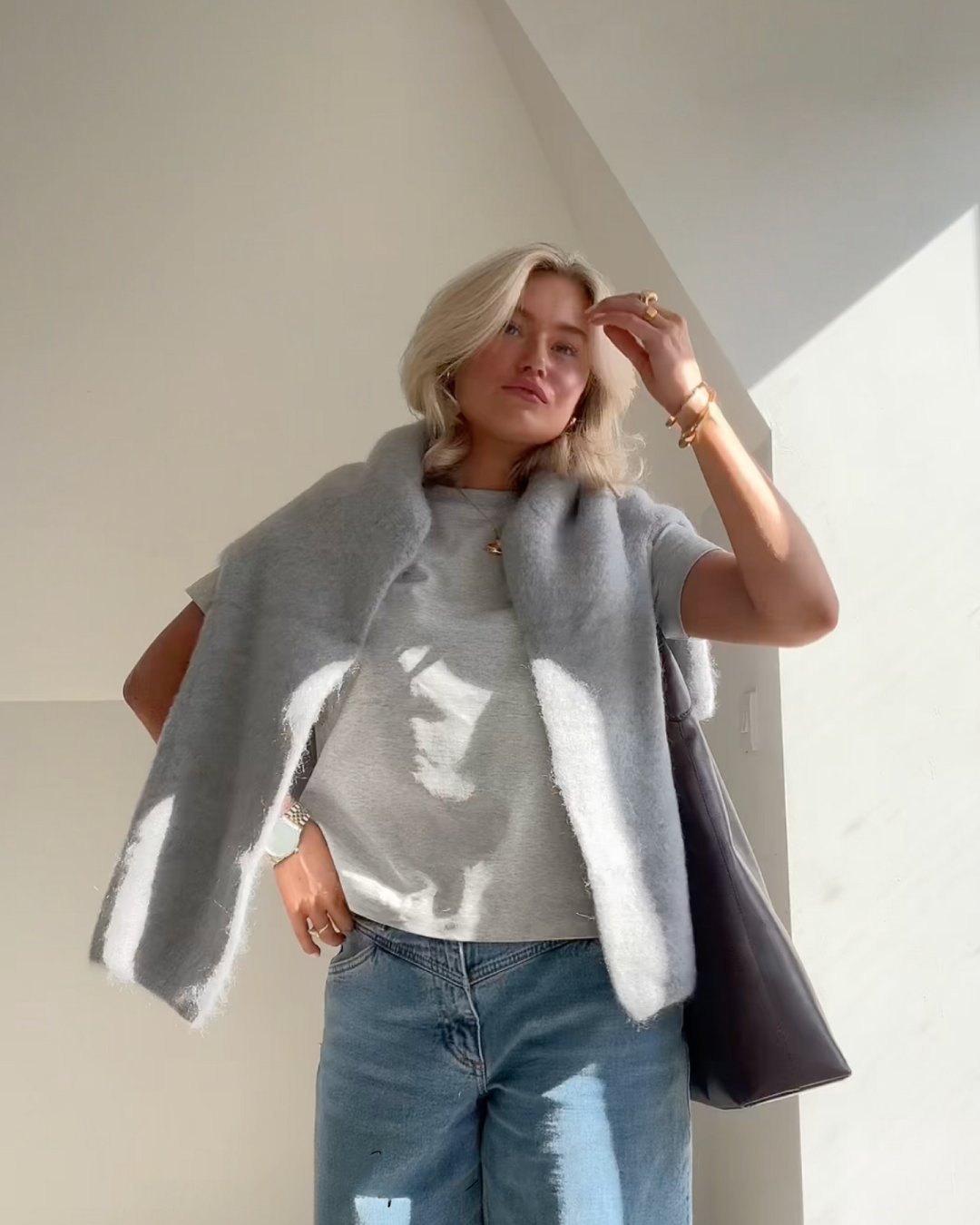 Valenzora | Pullover aus Mohair-Mischgewebe mit Rundhalsausschnitt