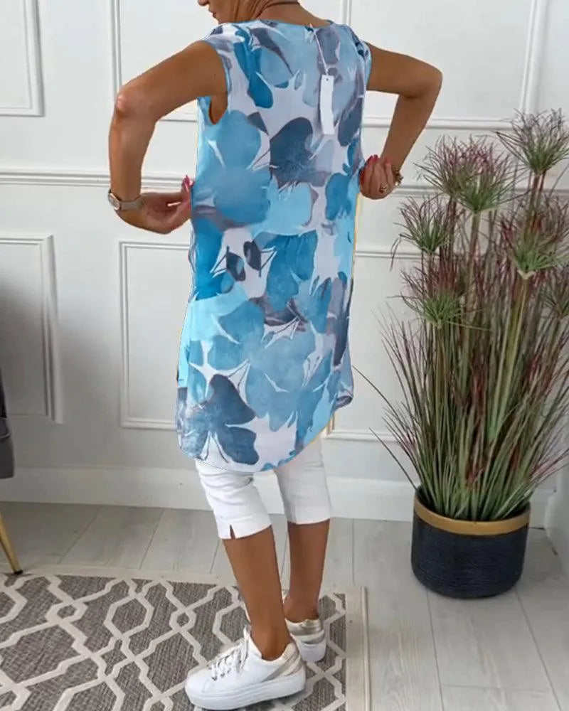 Valenzora | Summer dress with asymmetrical cut and high slit