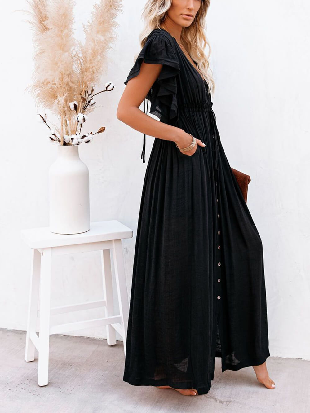 Valenzora | Elegantes Maxikleid mit flatternden Ärmeln für Damen