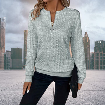 Valenzora | Damen-Strickpullover mit halbem Reißverschluss