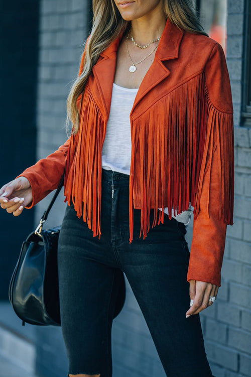 Valenzora | At Your Best Fringe Edge Faux Suede Shacket