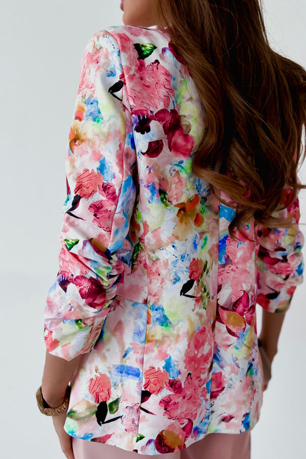 Valenzora | Free and Genuine Floral Lapel Leisure Suit Blazer