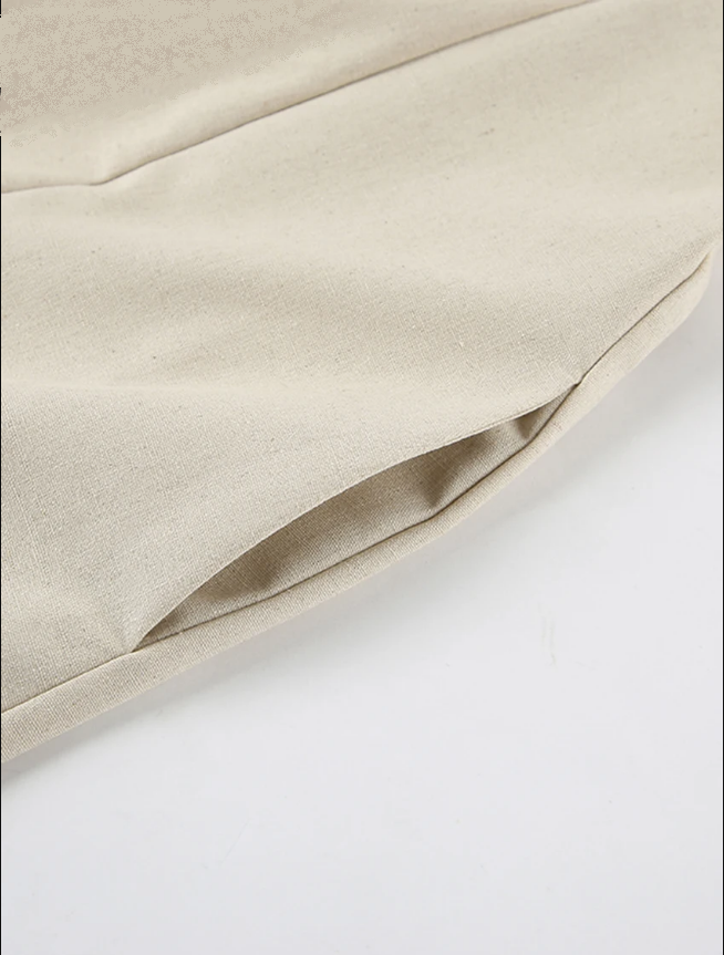Sophia™ - Khaki Linen A-Line Dress with Pockets