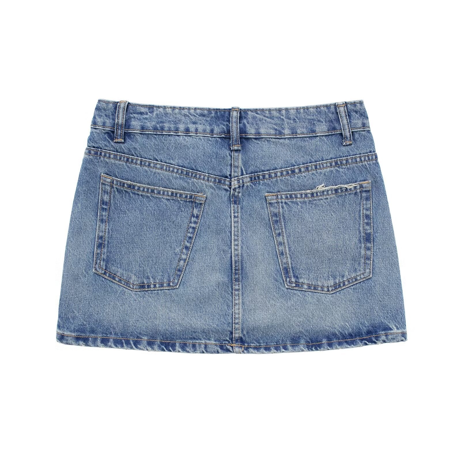 Valenzora | Sommer Damen Low Waist Alltagsjeans Minirock