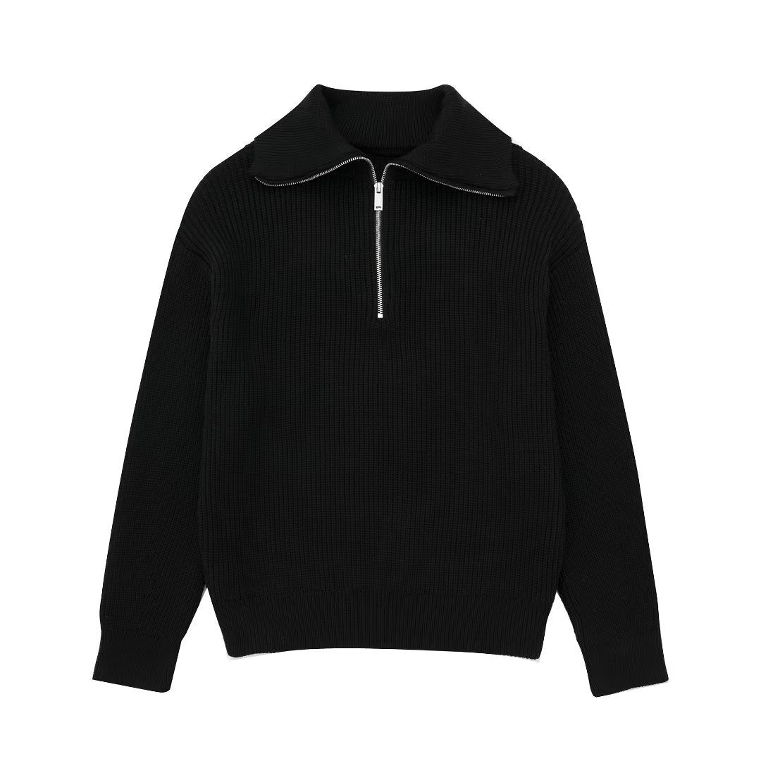 Valenzora | All Match Wollpullover mit offenem Kragen