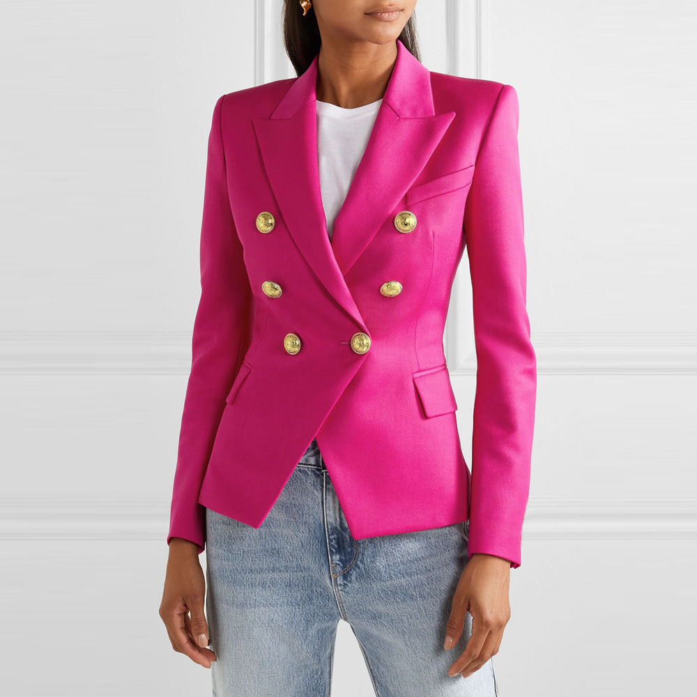 Damen-Blazer im Zweiknopf-Design mit Goldakzenten, Größe Valenzora
