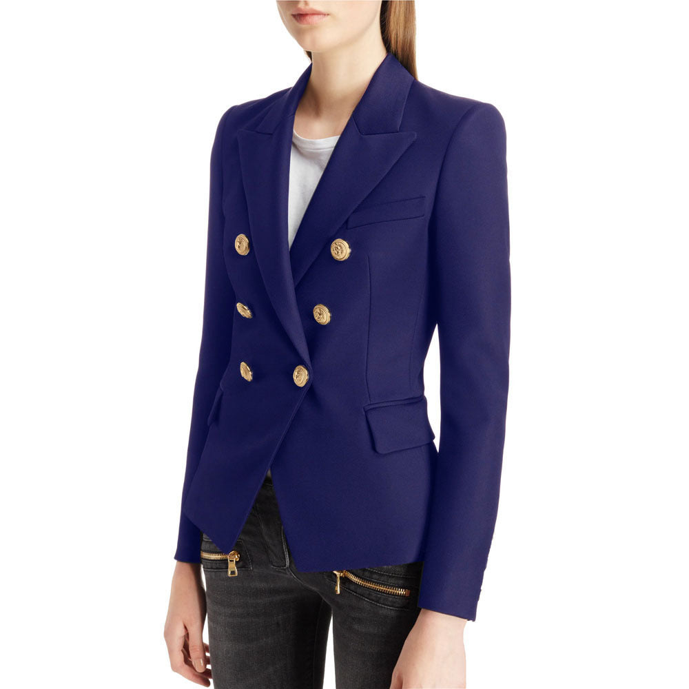 Damen-Blazer im Zweiknopf-Design mit Goldakzenten, Größe Valenzora
