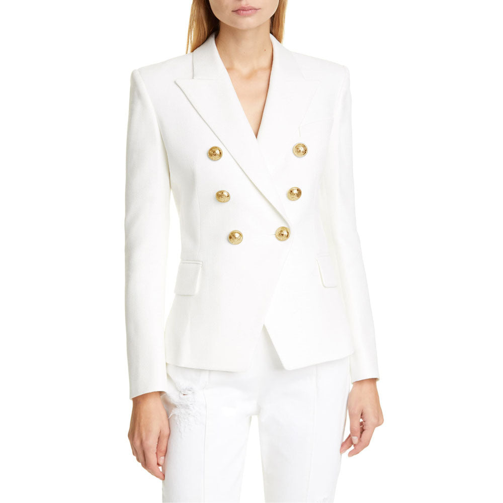 Damen-Blazer im Zweiknopf-Design mit Goldakzenten, Größe Valenzora