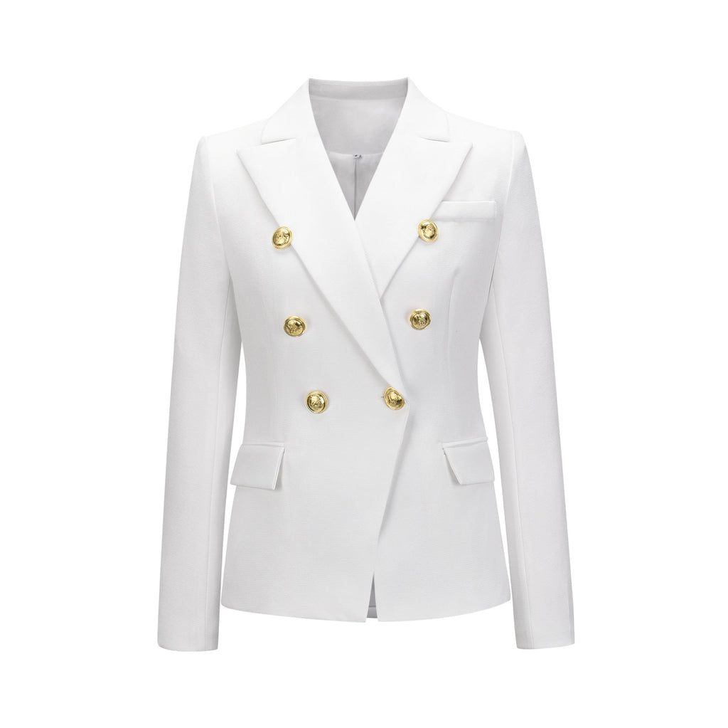 Damen-Blazer im Zweiknopf-Design mit Goldakzenten, Größe Valenzora