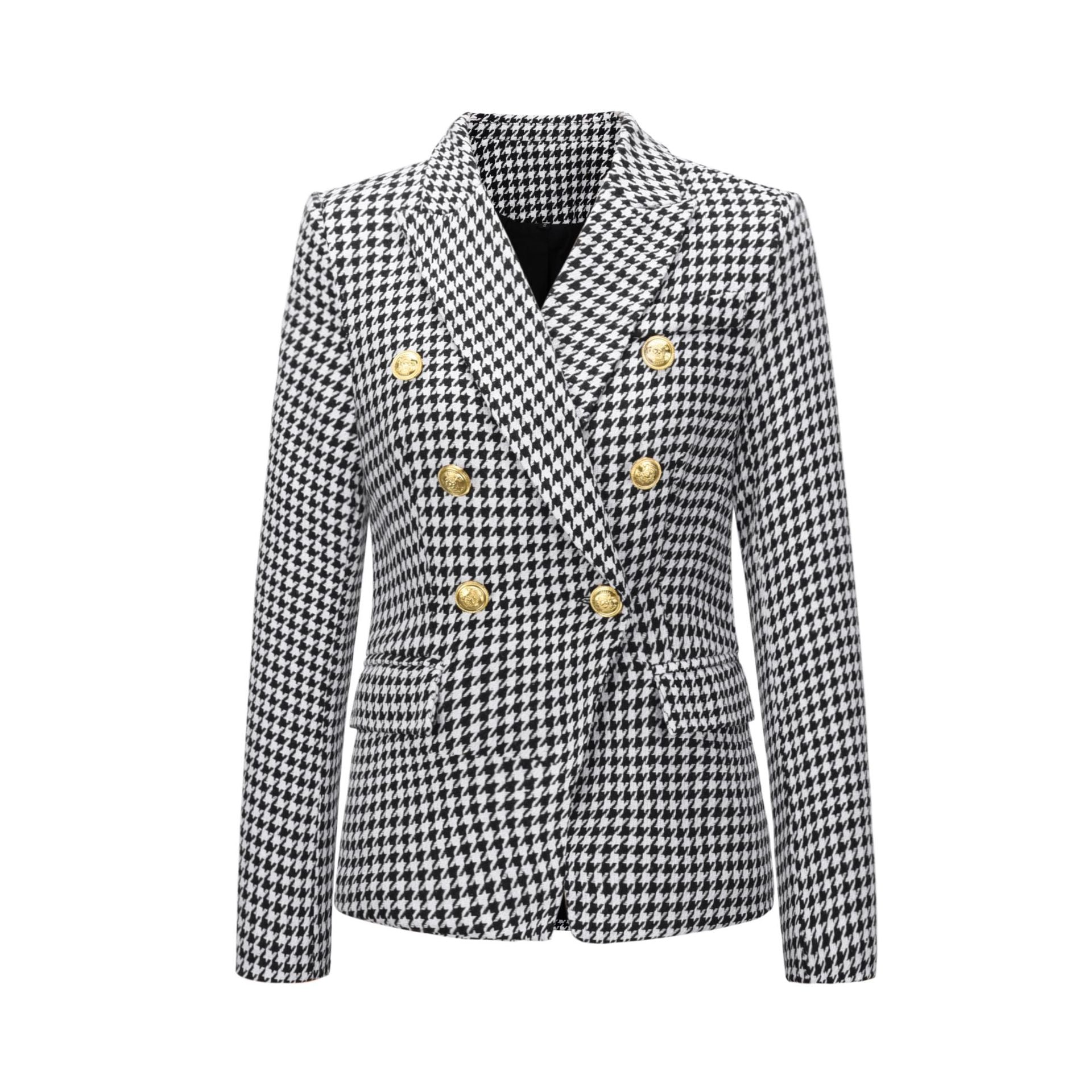 Damen-Blazer im Zweiknopf-Design mit Goldakzenten, Größe Valenzora