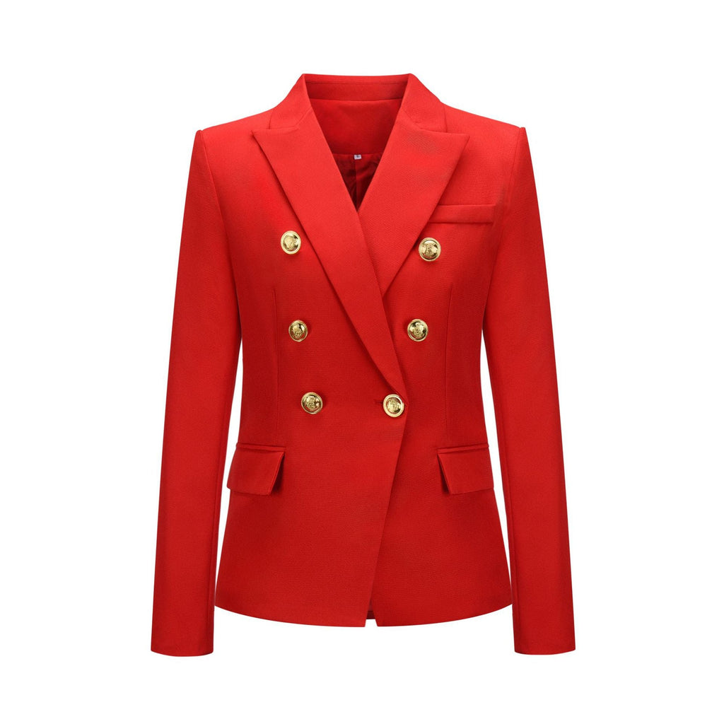 Damen-Blazer im Zweiknopf-Design mit Goldakzenten, Größe Valenzora