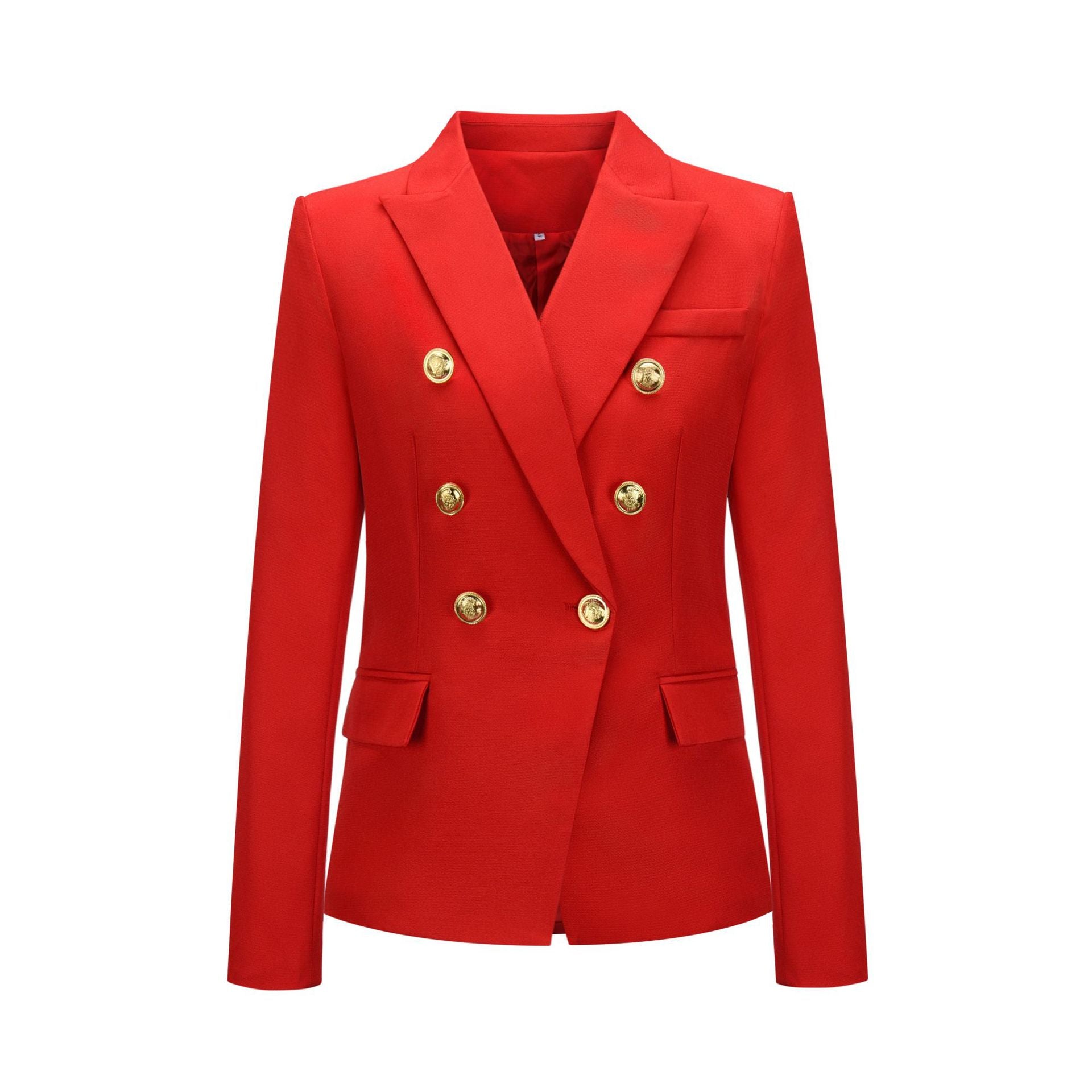 Damen-Blazer im Zweiknopf-Design mit Goldakzenten, Größe Valenzora