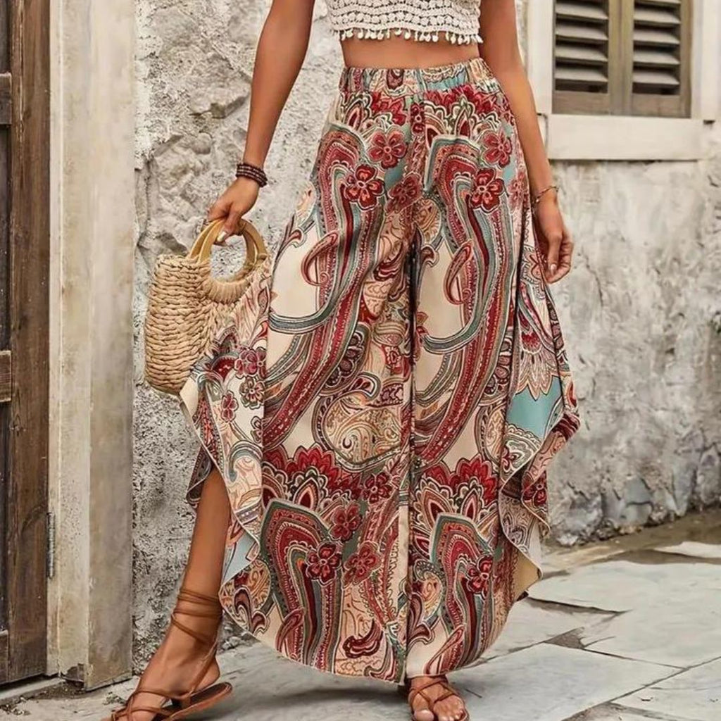 Valenzora | Boho paisley wide-leg trousers