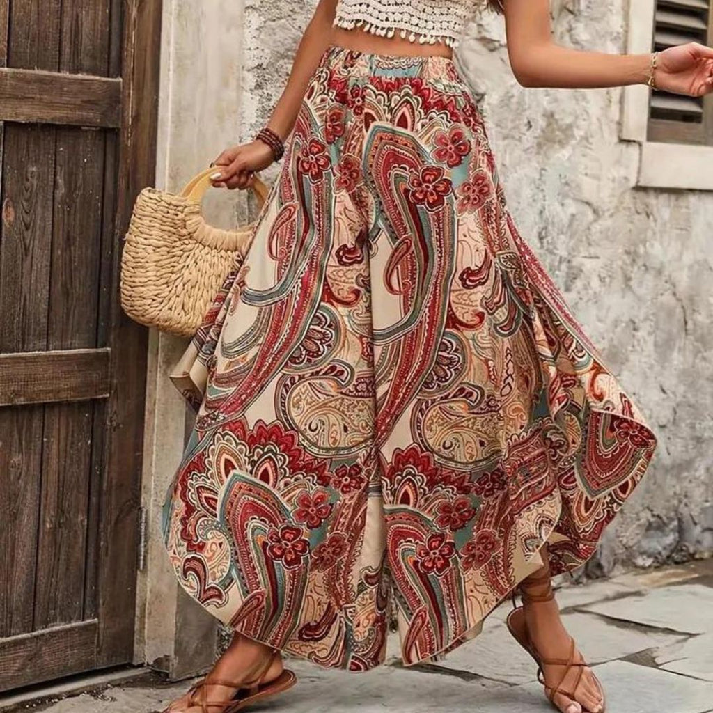 Valenzora | Boho paisley wide-leg trousers