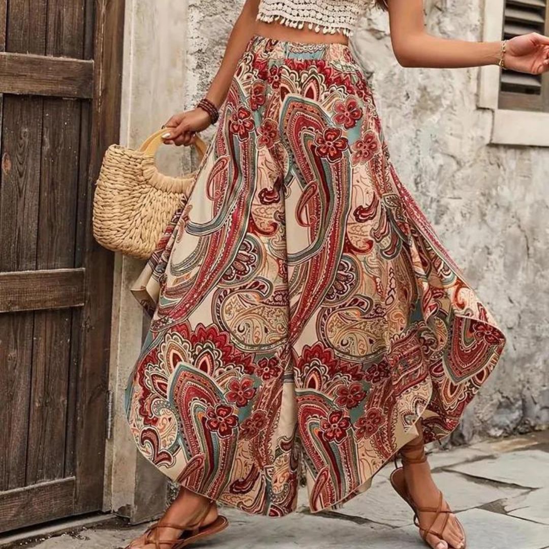 Valenzora | Boho paisley wide-leg trousers