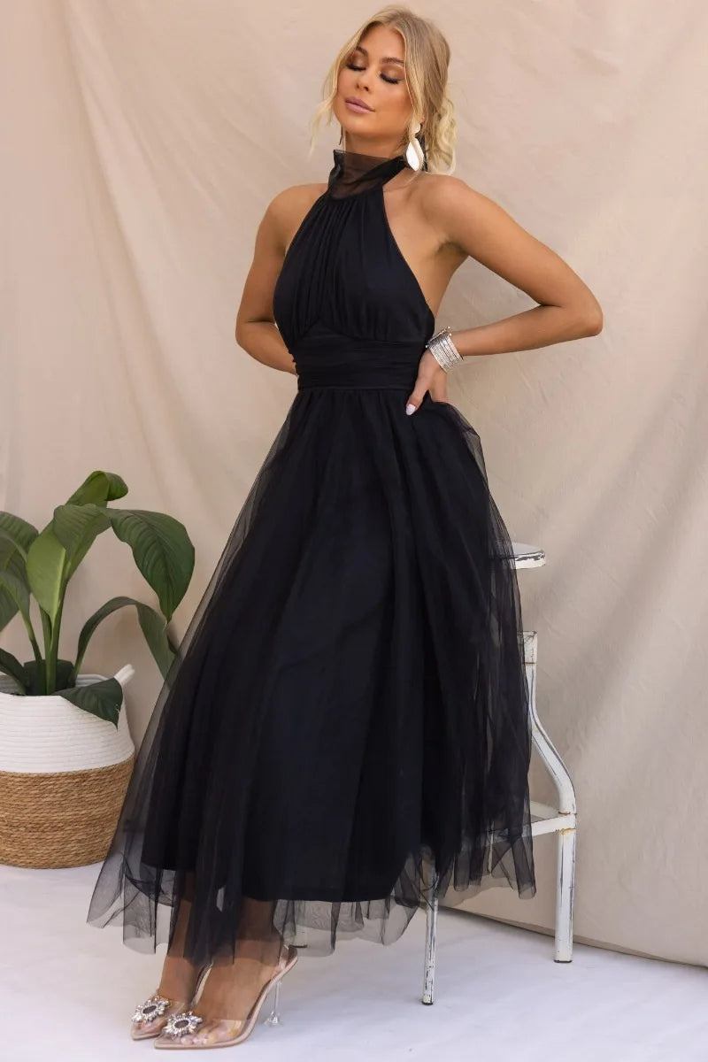 Valenzora | Midikleid aus Tüll mit Neckholder