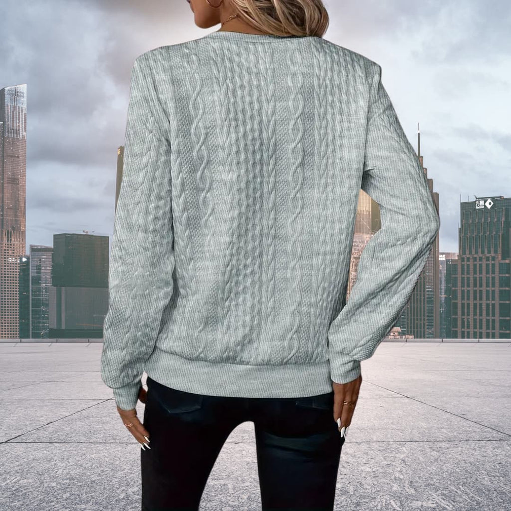 Valenzora | Damen-Strickpullover mit halbem Reißverschluss
