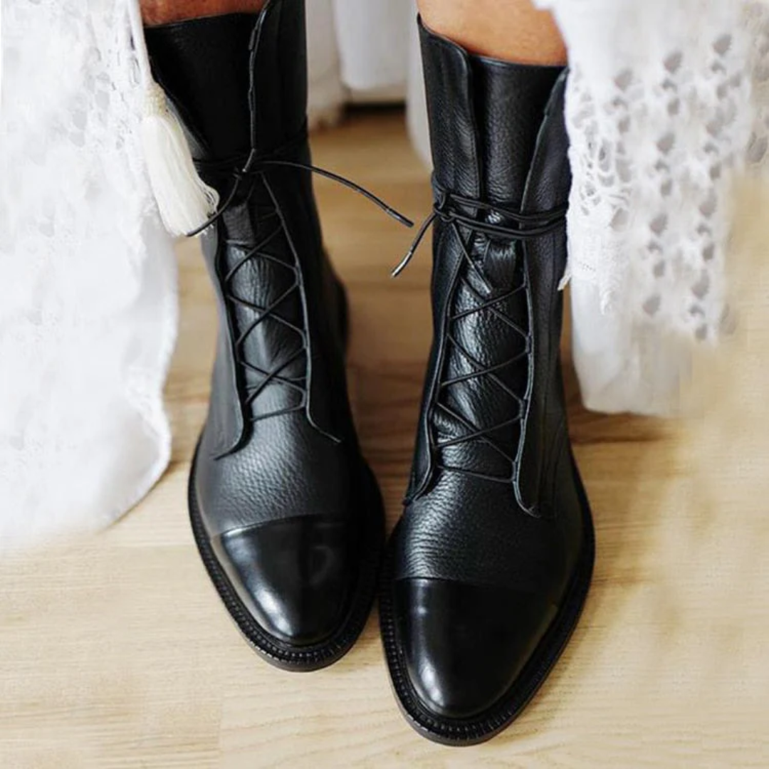 Valenzora | Elegante Lederstiefeletten mit Absätzen