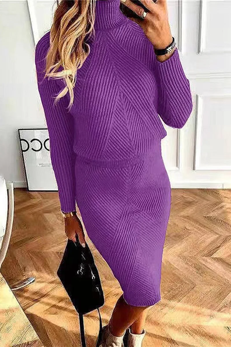 Valenzora | Two-piece women's suit with high collar and long sleeves