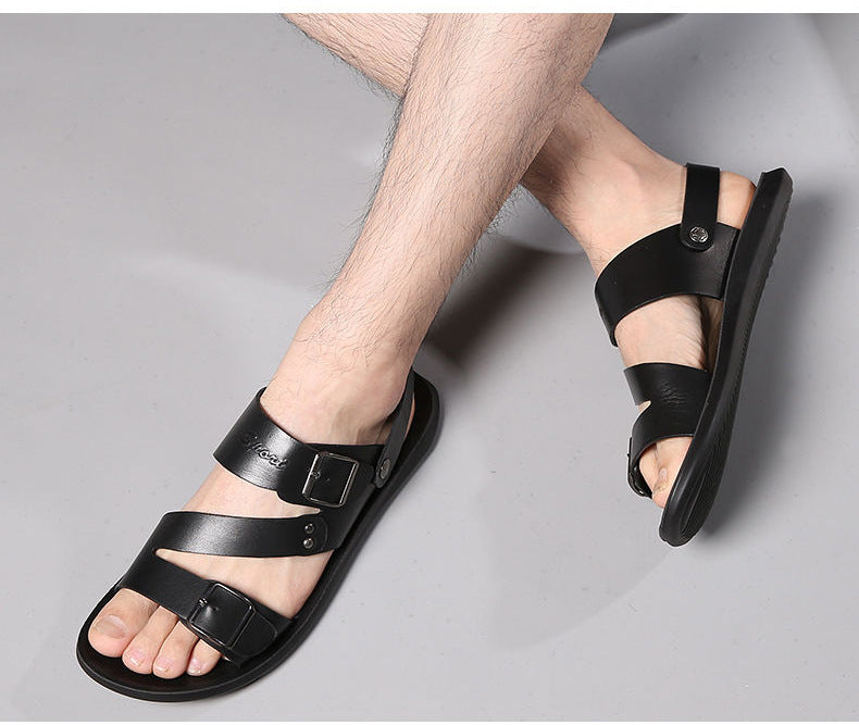 Valenzora | Split leather sandals with buckle