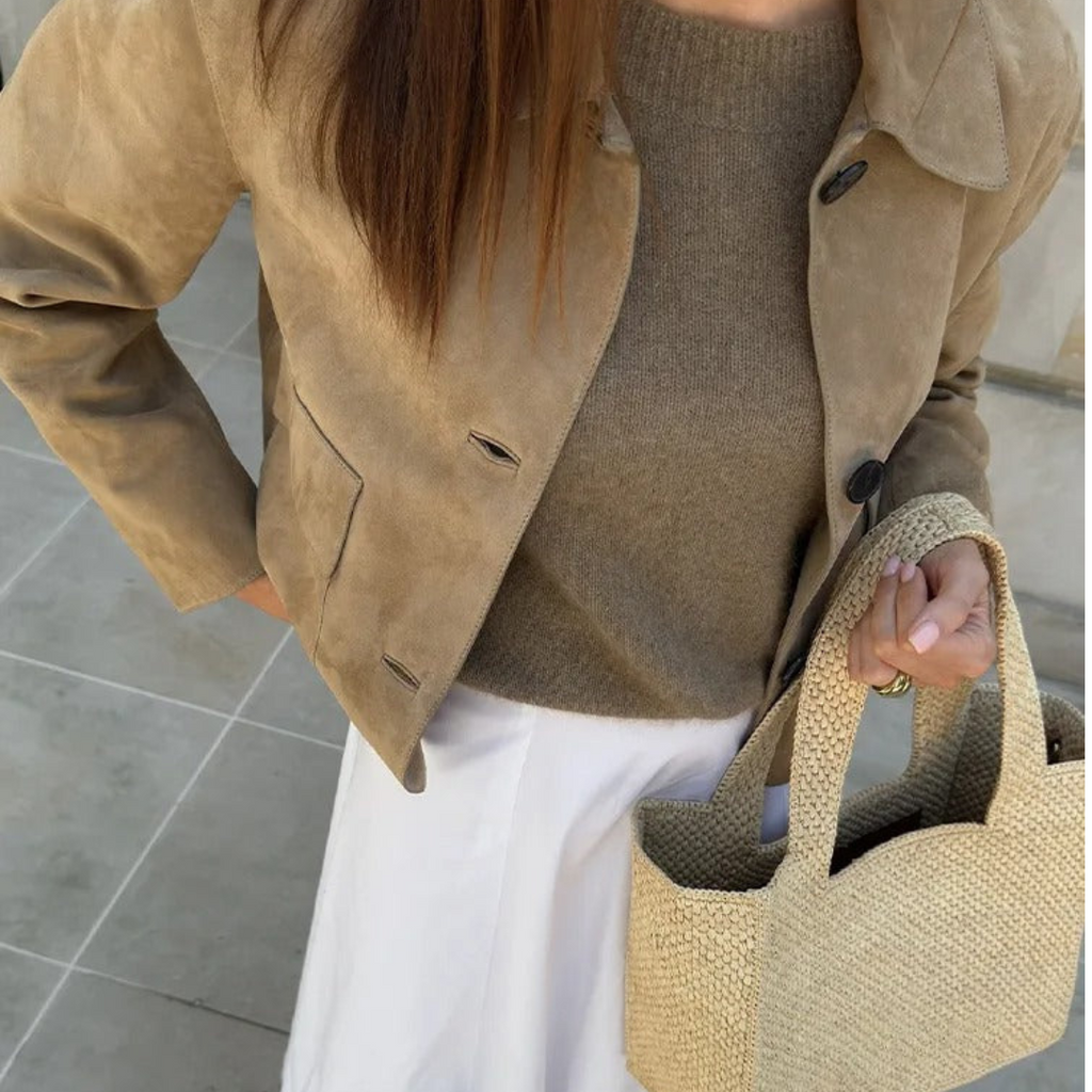 Valenzora | Beige leather jacket