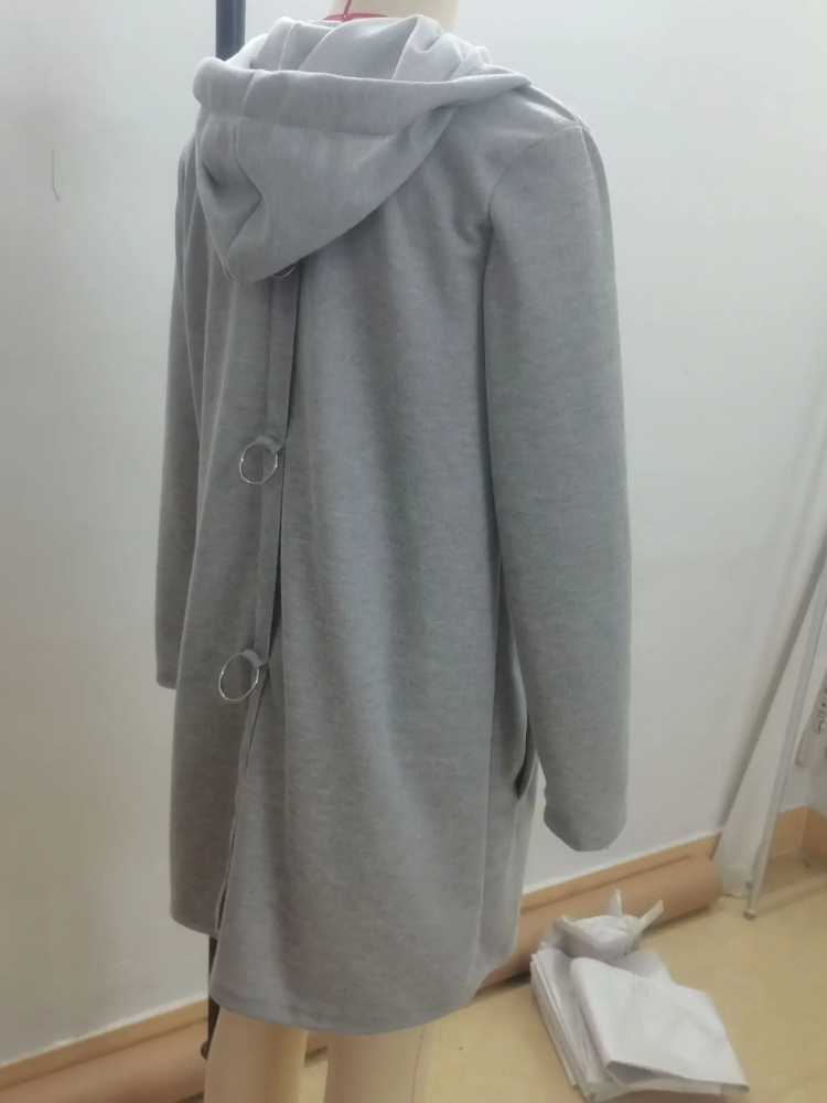 Valenzora | Lange Strickjacken für Damen Eleganter Cardigan mit Kapuze und Knöpfen