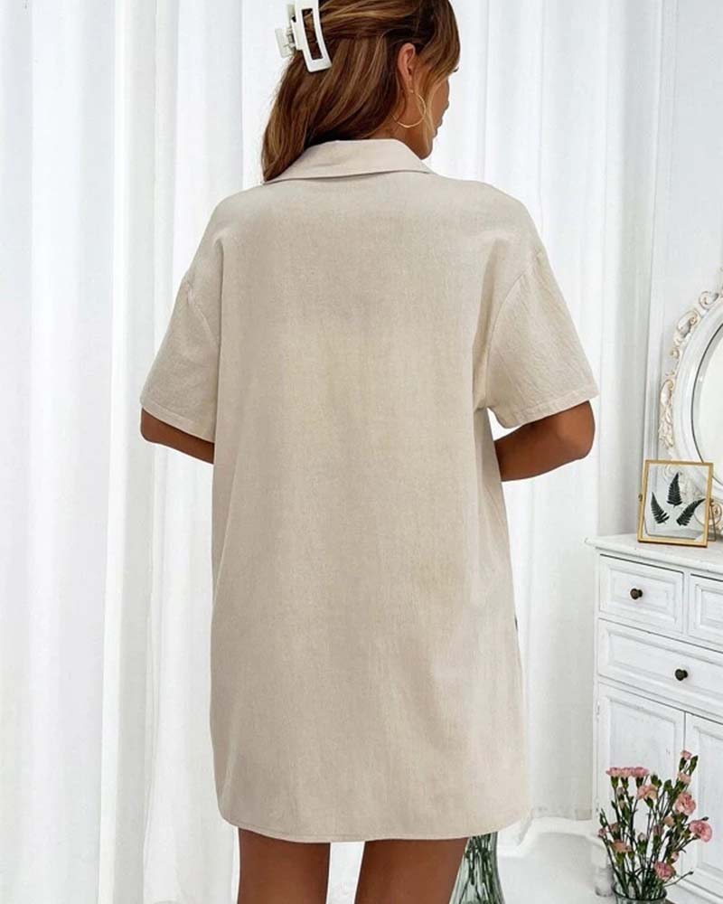 Valenzora | Casual set consisting of a solid-color shirt and shorts