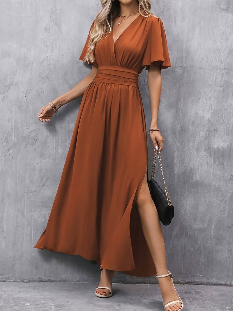 Valenzora | Wrap-style pleated waist dress
