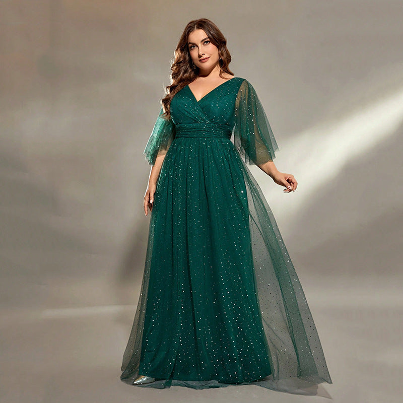 Valenzora | Cocktail Evening Dress Kor Costumes Plus Size Long Host Solo Green Dress