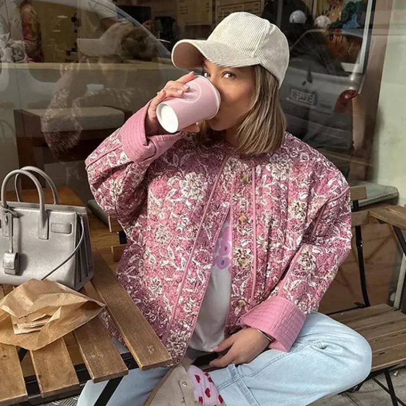 Valenzora | Steppjacke mit Blumenmuster
