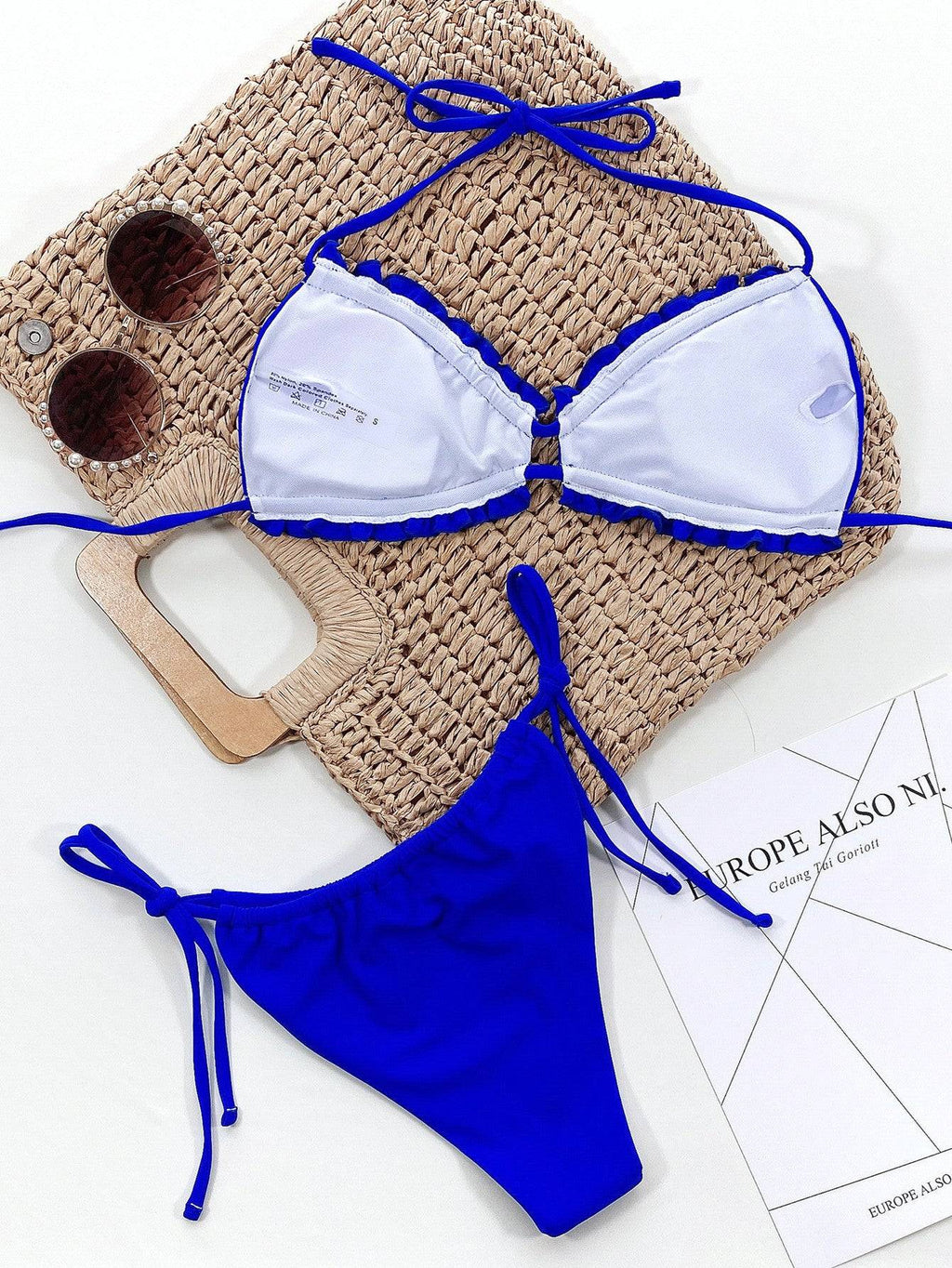 Valenzora | Ruffled halterneck bikini set